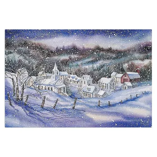 Winter Wonderland Village Canvas Art Print