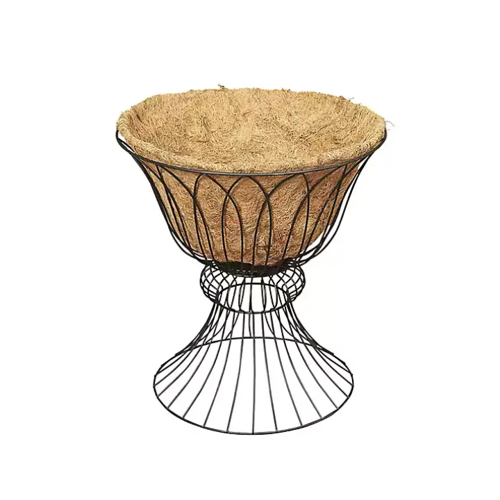 Wire Hourglass Planter with Coco Mat Liner