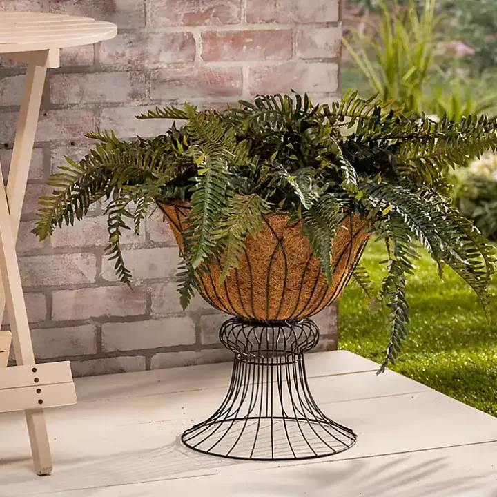 Wire Hourglass Planter with Coco Mat Liner