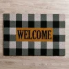 XL Black and White Buffalo Check Welcome Doormat