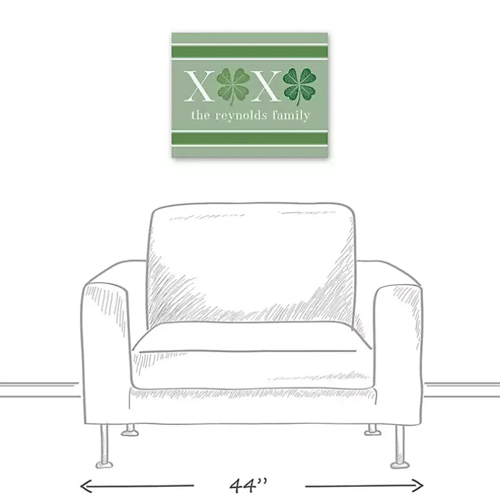 XOXO Clover Personalized Canvas Wall Plaque