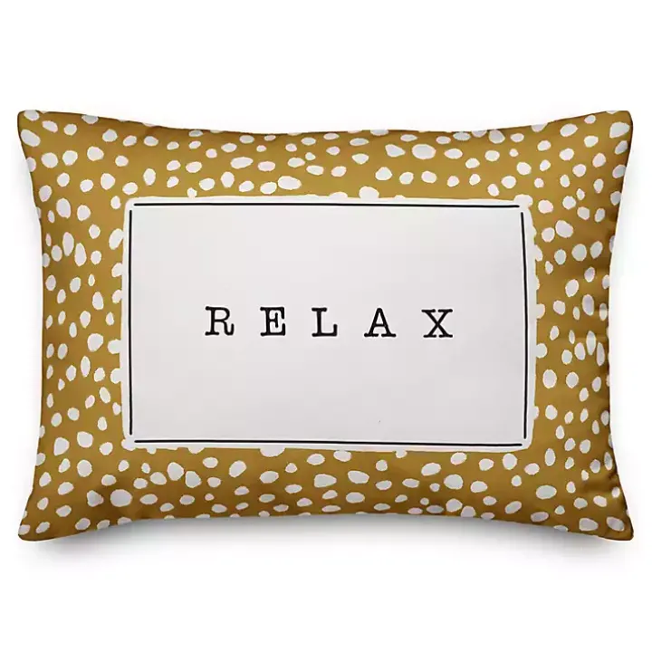 Yellow and White Polka Dot Relax Outdoor Pillow