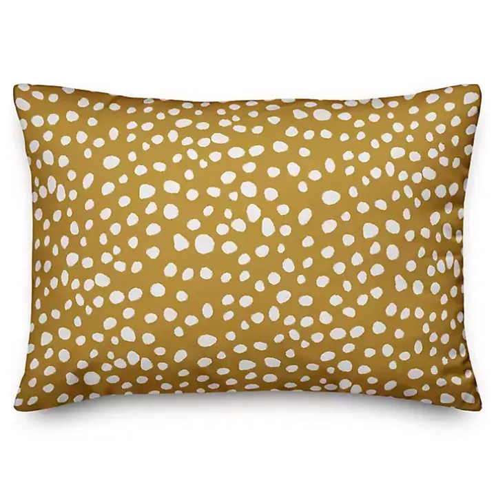 Yellow and White Polka Dot Relax Outdoor Pillow