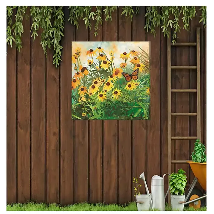 Yellow Flowers Outdoor Canvas Art Print