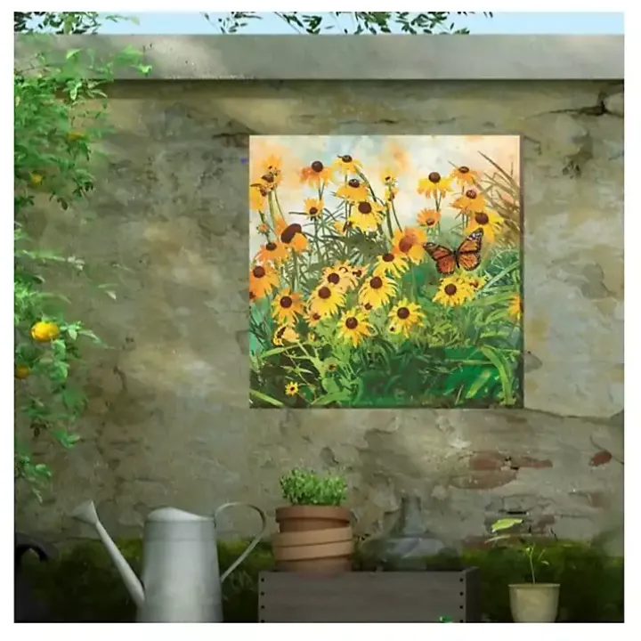 Yellow Flowers Outdoor Canvas Art Print