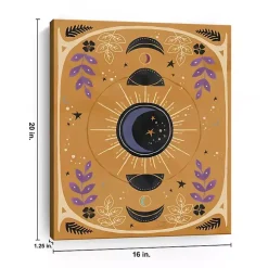 Yellow Moon Phases Canvas Art Print