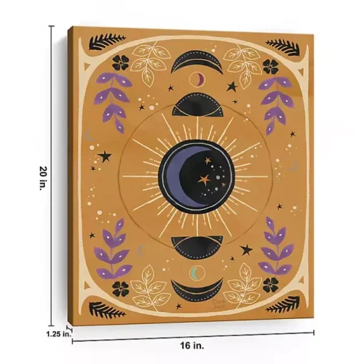 Yellow Moon Phases Canvas Art Print
