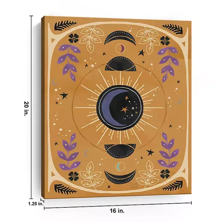 Yellow Moon Phases Canvas Art Print