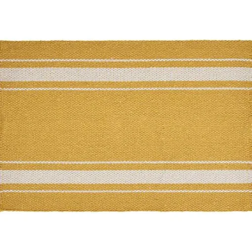 Yellow Striped Fringe Placemats, Set of 4