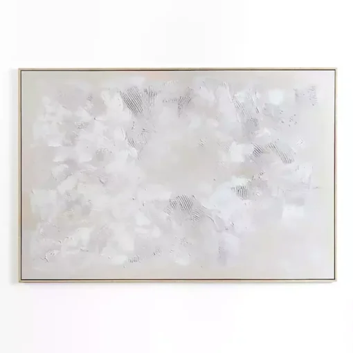 Abstract White Framed Canvas Art Print