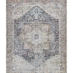 Amelie Navy Blue Classic Washable Area Rug, 7x10