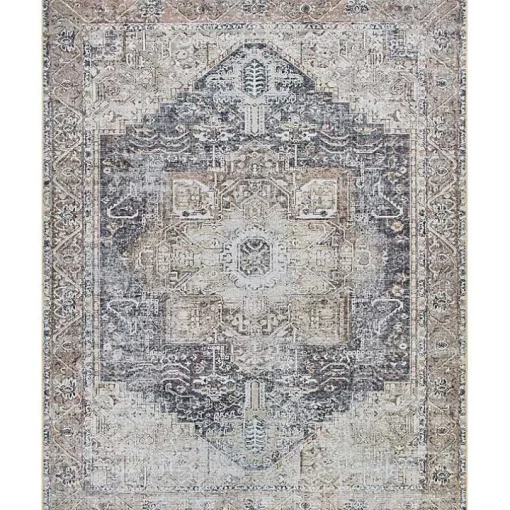 Amelie Navy Blue Classic Washable Area Rug, 7x10