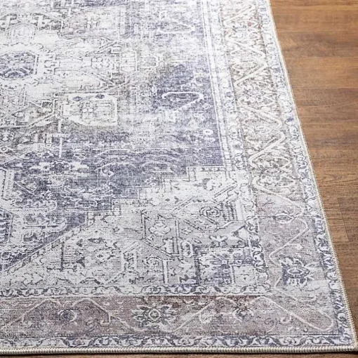Amelie Navy Blue Classic Washable Area Rug, 7x10
