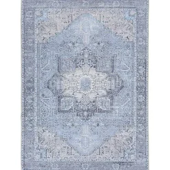 Amelie Silver Blue Classic Washable Area Rug, 8x12