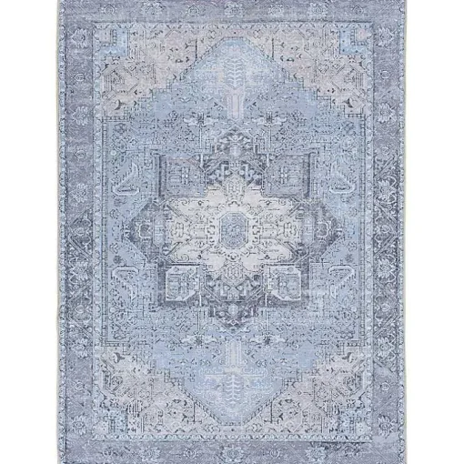 Amelie Silver Blue Classic Washable Area Rug, 8x12