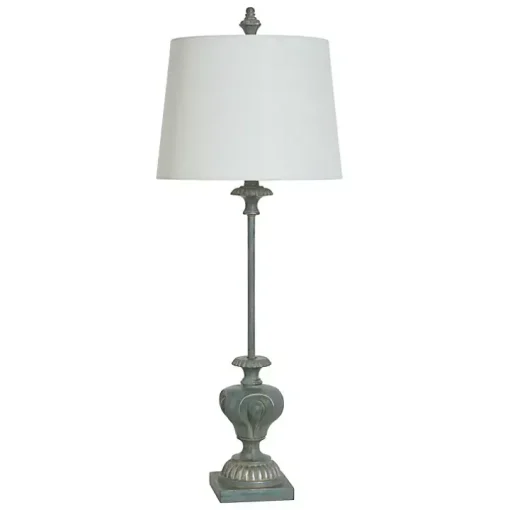 Antique Blue Cast Buffet Lamp