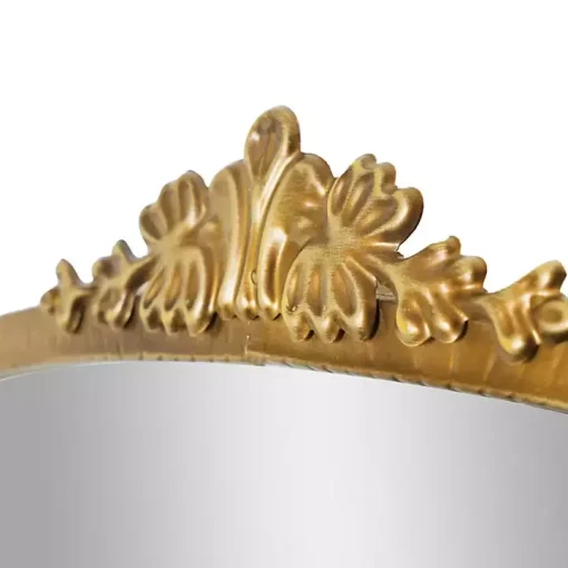 Antique Gold Metal Baroque Arch Wall Mirror