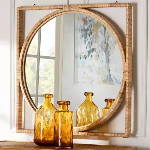 Bayan Natural Rattan Wall Mirror