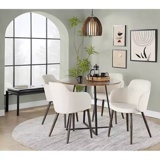 Black and Brown Canary Cosmo Round Dining Table