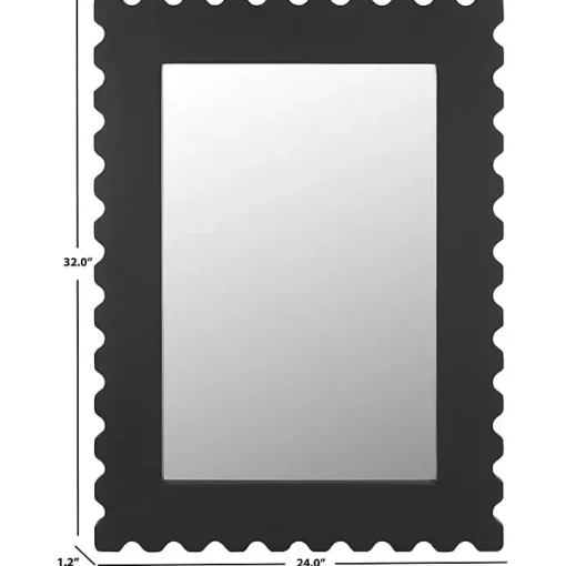 Black Angular Scalloped Nadia Wall Mirror