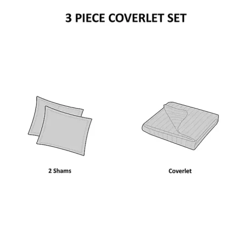 Black Chevron Full/Queen 3-pc. Coverlet Set