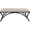 Black Metal Arched Frame Upholstered Bench