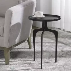 Black Metal Arched Legs Side Table