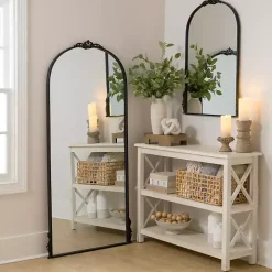 Black Metal Ornate Arch Large Mirror