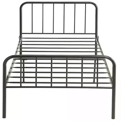 Black Metal Twin Bed in a Box