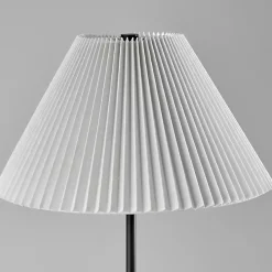 Black Pleated Empire Shade Jeremy Floor Lamp