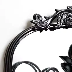 Black Scrolled Metal Overlay Wall Mirror