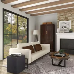 Black Wood Square Accent Table