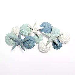 Blue and White Seashells Metal Wall Plaque