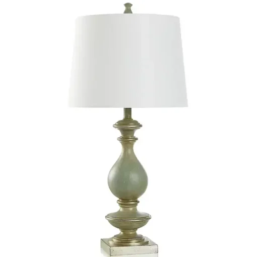 Blue Carved Traditional Table Lamp