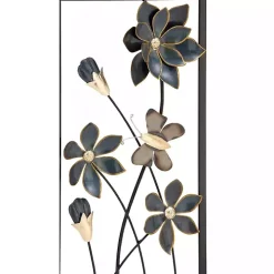 Blue Floral and Butterfly Wall Plaques, Set of 2