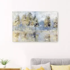 Blue Golden Forest Giclee Canvas Art Print