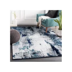 Blue Harper Abstract Area Rug, 5x7