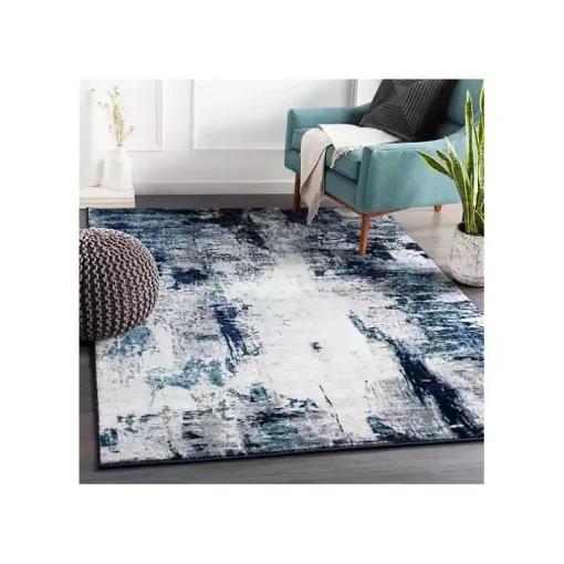 Blue Harper Abstract Area Rug, 5x7