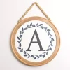 Blue Leaf Wreath Monogram A Wood Wall Plaque