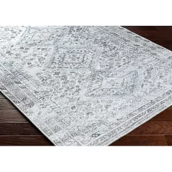 Blue Traditional Washable Area Rug, 5x7