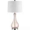 Blush Crackle Glass Teardrop Table Lamp