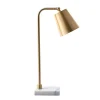 Brass Cone Desk Lamp with Marble Base