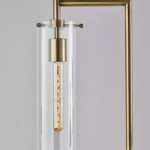 Bronze Glass Cylinder Shade Floor Lamp