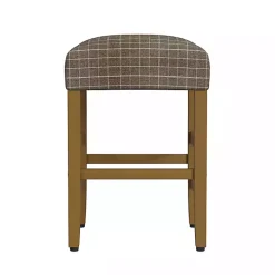 Brown Windowpane Upholstered Counter Stool