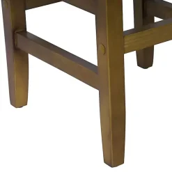 Brown Windowpane Upholstered Counter Stool