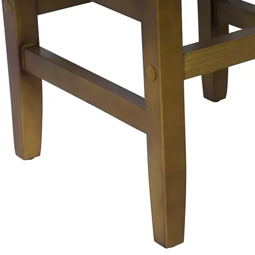 Brown Windowpane Upholstered Counter Stool