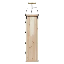 Brown Wood Panel Black Metal Wine Rack