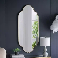 Champagne Gold Long Quatrefoil Mirror