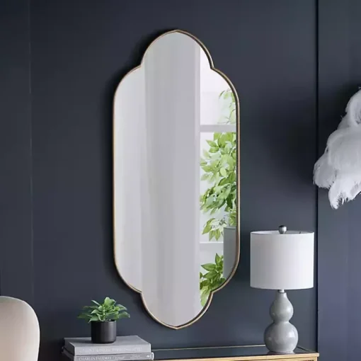 Champagne Gold Long Quatrefoil Mirror