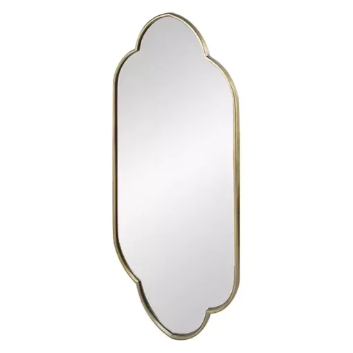 Champagne Gold Long Quatrefoil Mirror